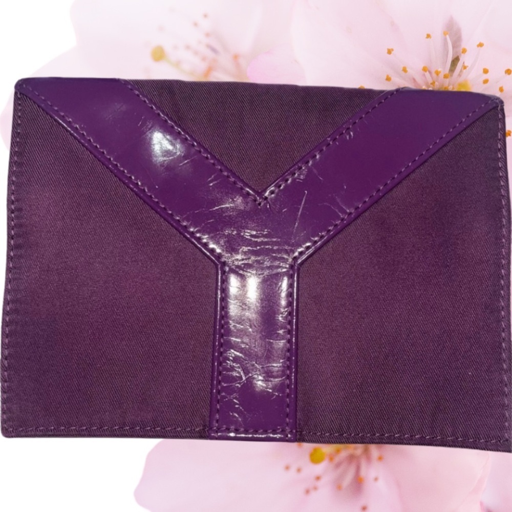 Yves Saint Laurent Purple Soft Suede Fabric Travel Bag- Pouch -Wallet Case - Picture 16 of 16